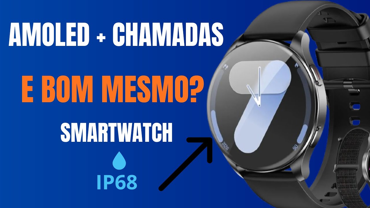 Miniatura da avaliação em vídeo de Smartwatch IOWODO Unissex 1.91'' com Chamadas Bluetooth Preto
