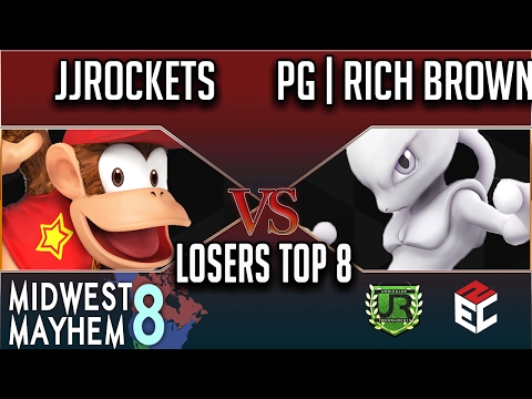 Midwest Mayhem 8 LOSERS TOP 8 - JJROCKETS (Diddy Kong) vs PG | Rich Brown (Mewtwo)