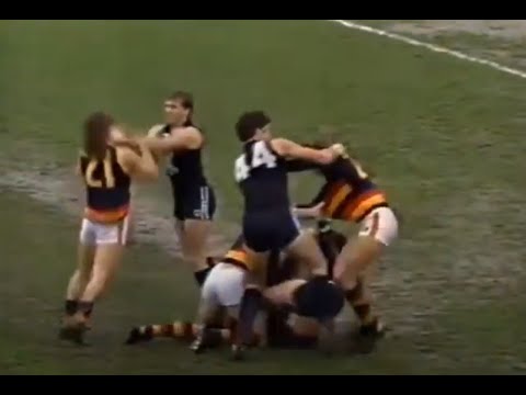 AFL Fight/Melee Crazy start Carlton VS Adelaide 1991 Justin Madden