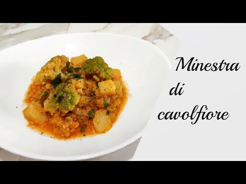 MINESTRA  DI  CAVOLFIORE  CON  PATATE  E  POMODORO  BUONISSIMA  / cauliflower soup vegetarian recipe