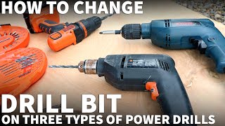 How to Change Drill Bit on Corded and Cordless Drill - Change Bit with Keyed and Keyless Drills