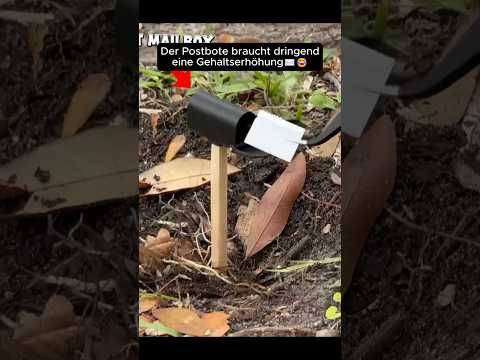 Wie reagiert der Postbote auf einen schrumpfenden Briefkasten?✉️😂#brief  #Postbote #wissen