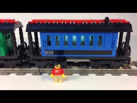 YouTube thumbnail: LEGO Train 4186876 Blue Passenger Wagon from 2002