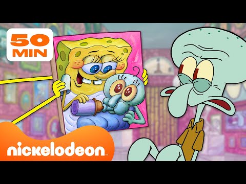 Bob Esponja | Los mejores momentos dentro de la casa de Calamardo | Compilación de 50 minutos