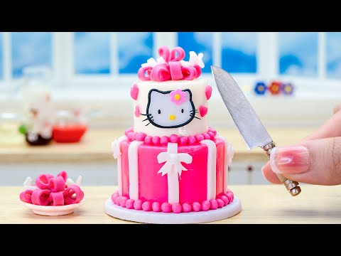 The Most Beautiful Miniature Pink Hello Kitty Cake Decorating - Delicious Watermelon Cake Recipe