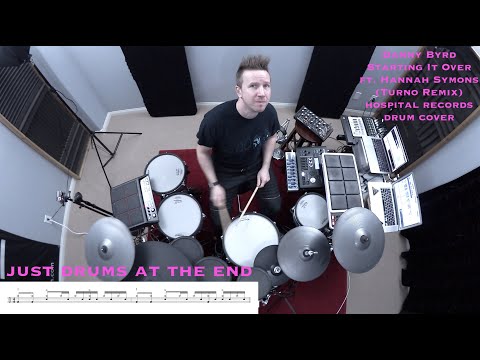 KJ Sawka Liquid Jungle - Danny Byrd Starting It Over feat. Hannah Symons Drum Cover Hospital Records