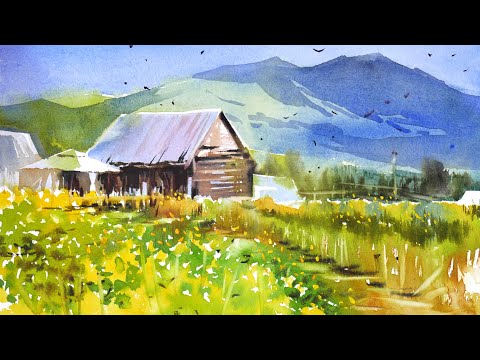 How to paint North Xinjian watercolor landscape