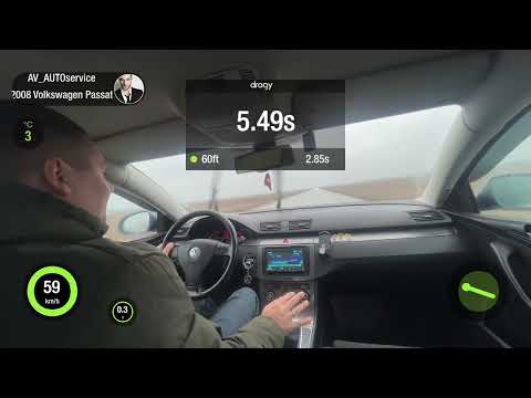 VW Passat B6 1.9TDi (105HP) MT FWD 2008 STOCK. 0-100 acceleration