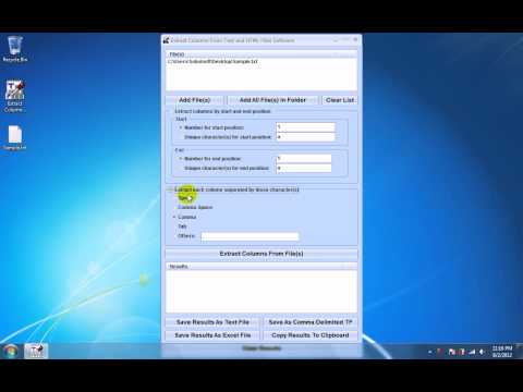 Extract Columns From Text and HTML Files Software