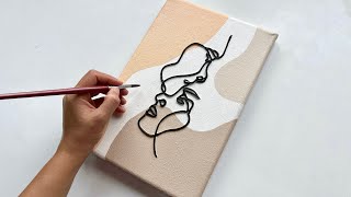 Love Abstract Line Art | DIY Scandinavian Home Decor | Minimalist Boho Texture Art