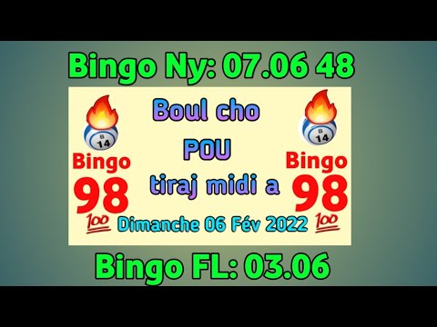 Boul cho pou tiraj jodia: 06 Février 2022🔥Bingo Lotto4+Maryaj