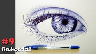 Как нарисовать такой глаз ручкой! Учимся рисовать глаза шариковой ручкой.