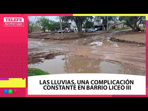 Tras las lluvias, calles anegadas en B° Liceo