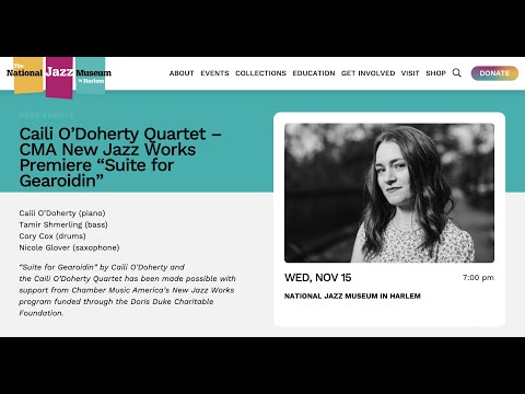 Caili O’Doherty Quartet – CMA New Jazz Works Premiere “Suite for Gearoidin”