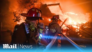 LIVE: California wildfire sweeping through exclusive Los Angeles hillside