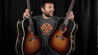 Video thumbnail for Gibson J45 True Vintage vs J45 Standard Comparison - Which guitar sounds better? by Acoustic Letter