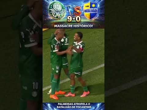 PALMEIRAS ATROPELA O BATALHÃO DE TOCANTINS NA COPINHA  GOL 5