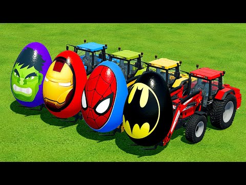 TRANSPORT SUPERHERO EGGS WITH CASE TRACTORS - Farming Simulator 22