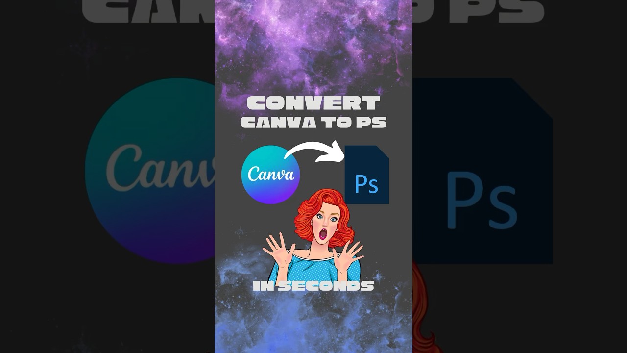 Learn how to convert Canva design into a PSD file in 30 sec! 🤯 #canvatricks #photoshop #canvahack
