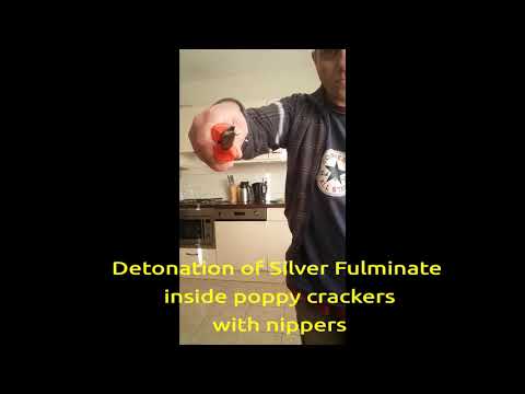 Detonation Of Silver Fulminate Inside Poppy Crackers With Nippers