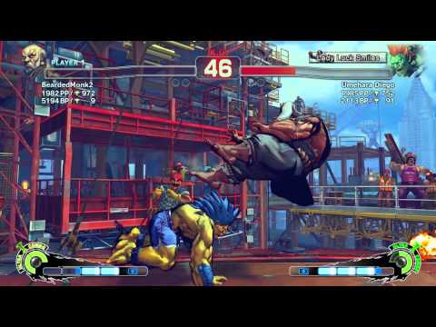 BeardedMonk2 (GK) vs Umehara Diego (BL) | SSF4: Arcade Edition PC - Ranked Match