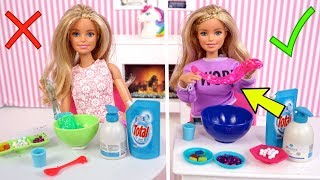 Barbie Twins Telepathy Slime Challenge - Titi Toys &amp; Dolls Barbie Show