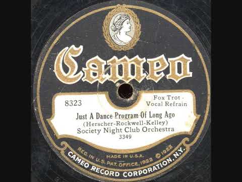 Just A Dance Program Of Long Ago- Society Night Club Orch