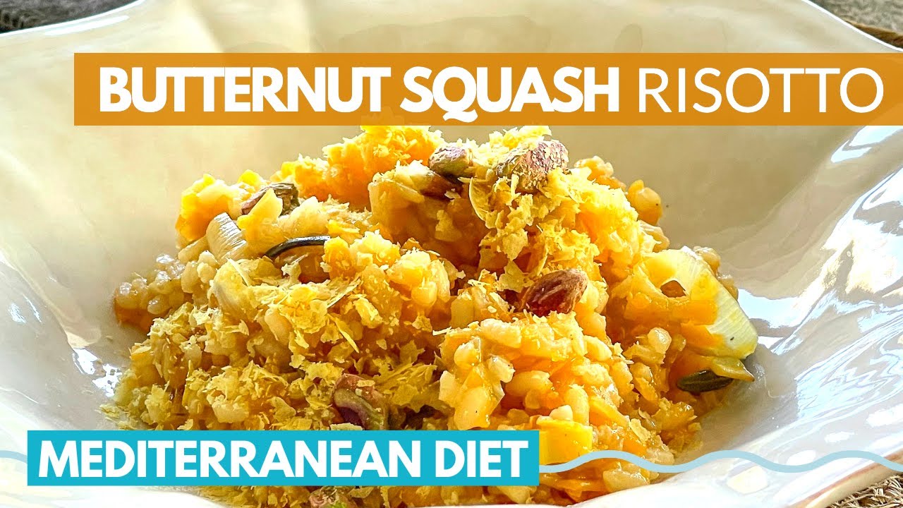 No Cream Butternut Squash Winter Risotto | easy mediterranean diet recipes