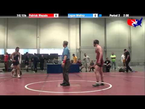 Patrick Rhoads vs. Logan Molina at 2013 Junior Nationals - FILA - FS