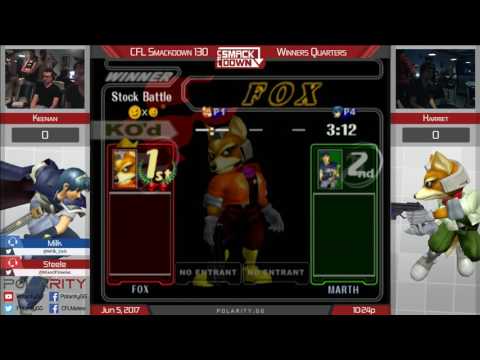 CFL Smackdown 130 Melee - Keenan (Marth) vs Harriet (Fox) - Winners Quarters