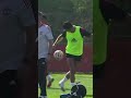 Cristiano Ronaldo showing his skills to Sancho