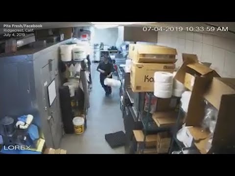 Ridgecrest earthquake caught on restaurant surveillance camera