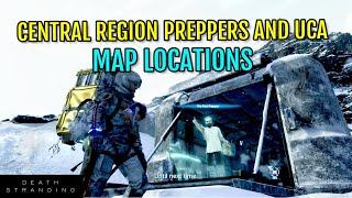 Death Stranding Full Map (Central Region): All Prepper and UCA Facility locations