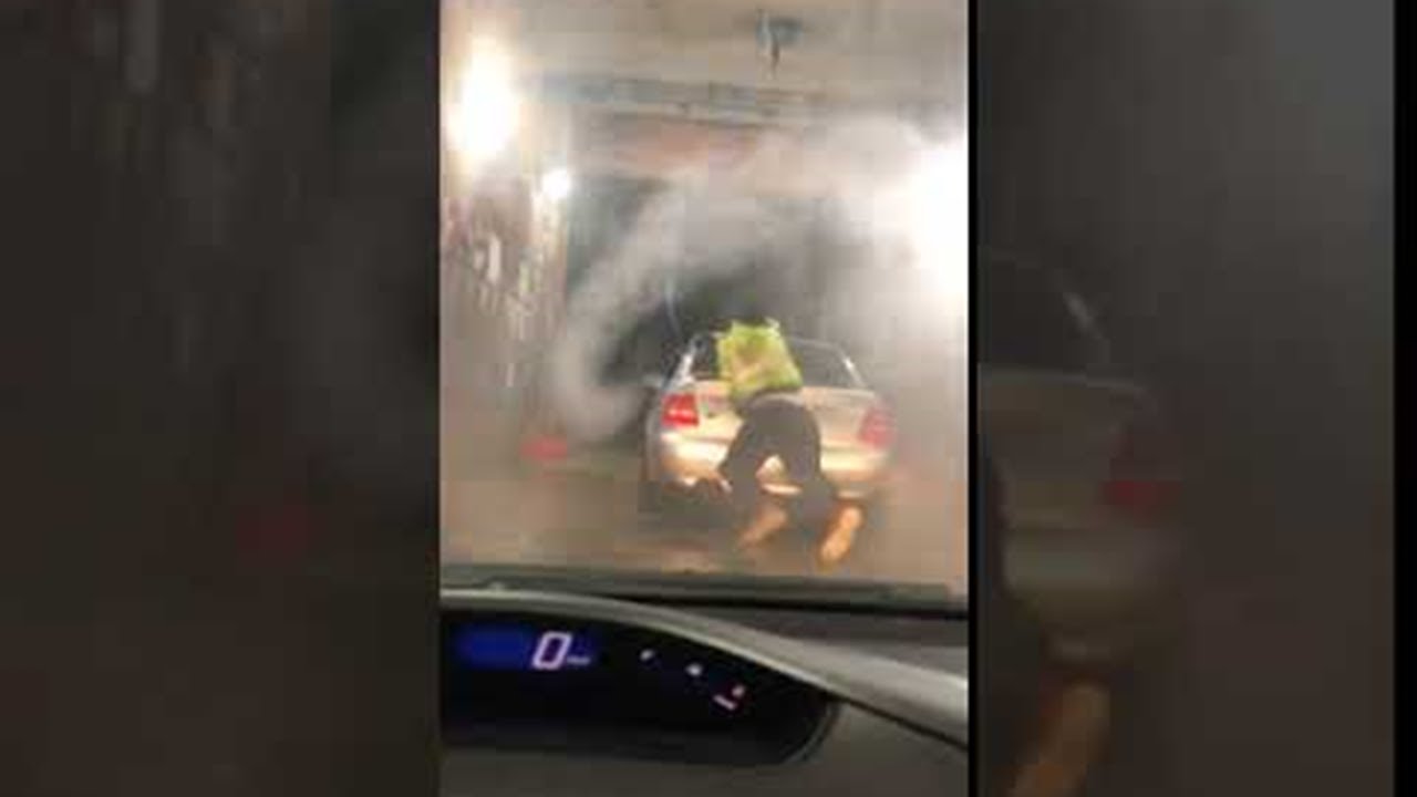 Хотел помыть машину, но вместо этого устроил шоу