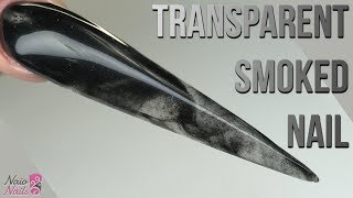 Transparent Smokey Nail Design - Acrylic Stiletto Nail - Subtle Halloween Design