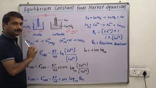 3.6-Equilibrium constant from Nernst equation, class 12th Electrochemistry