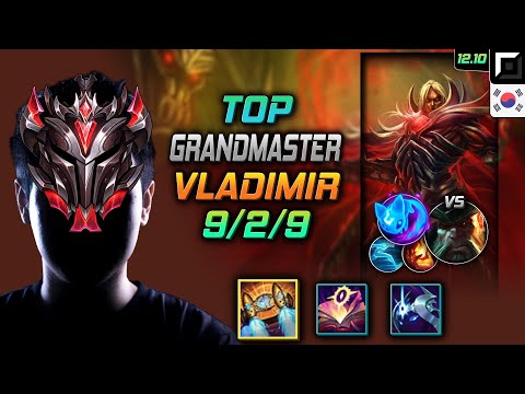 천상계 탑 블라디미르 벨트 콩콩이 - GrandMaster Vladimir Top vs Gangplank - 롤 KR 12.10