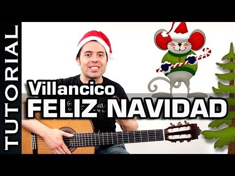 Villancico  Feliz Navidad en guitarra tutorial con acordes completo
