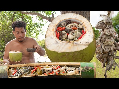OMG! Catch and Cook Wild Frog Soup with Spicy Recipes, Frogs Soup Recipe