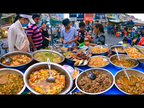 Cambodian street food for dinner | Delicious Khmer food, Soup, fish & More @ Orussey Market