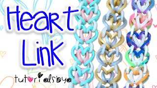 NEW Heart Link Rainbow Loom Bracelet Tutorial | How To