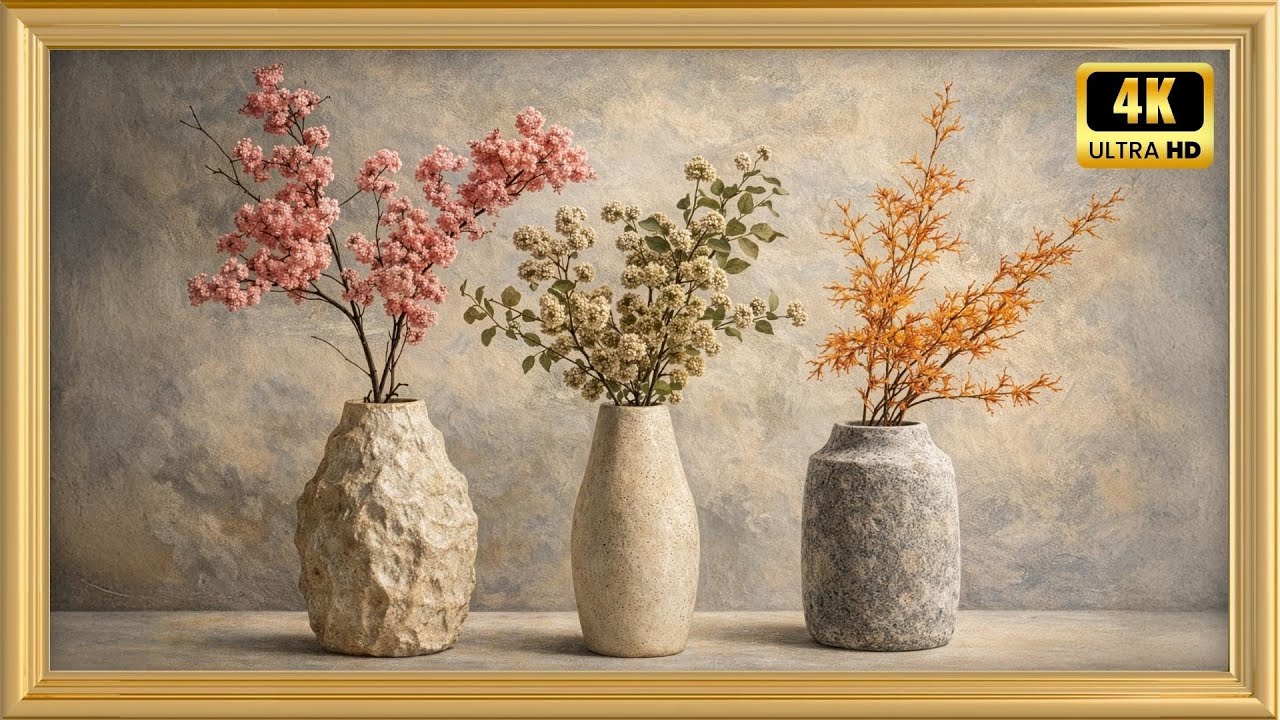 Collection of Vases with Flowers | 4K Still Life Art for Samsung Frame TV