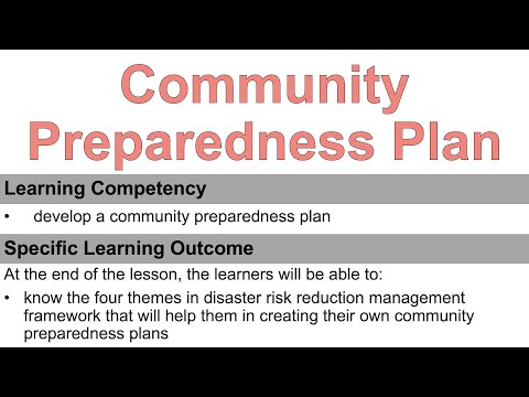 Community Preparedness Plan | Four Themes in Disaster Risk Reduction Management (DRRM)