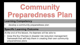 Community Preparedness Plan | Four Themes in Disaster Risk Reduction Management (DRRM)