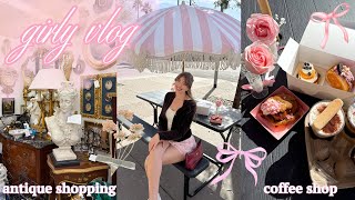 girly vlog: valentine’s day vibes, pink cafe, antique shopping, phoenix open 🎀✨
