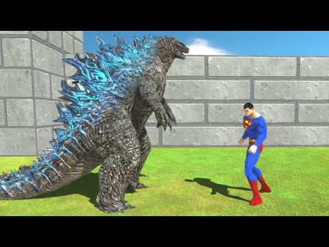 Godzilla Death Run Tour vs Super man - Animal Revolt Battle Simulator
