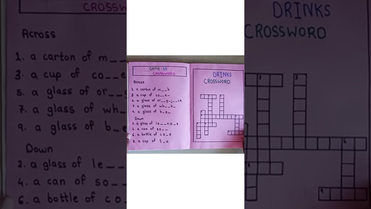 Making my game book (part - 12) Crossword #shorts | Quick Arts & Crafts