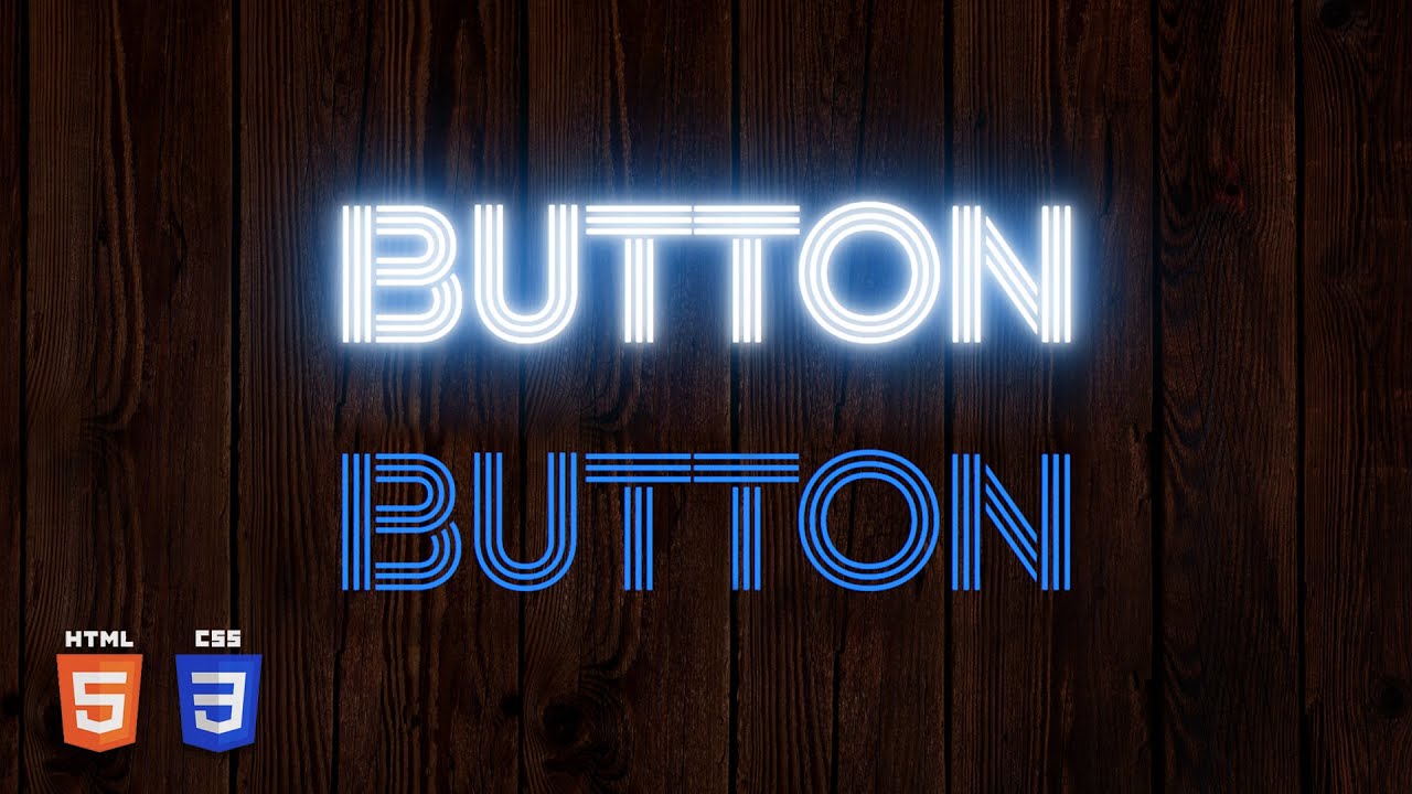 Neon Light Text Button Effects on Hover HTML and CSS