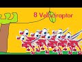 Sesame Street Swedish Number Animations Dinosaur 8 Velociraptors