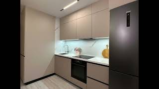 Современная прямая бело-коричневая кухня Проект 151-1 фото 6